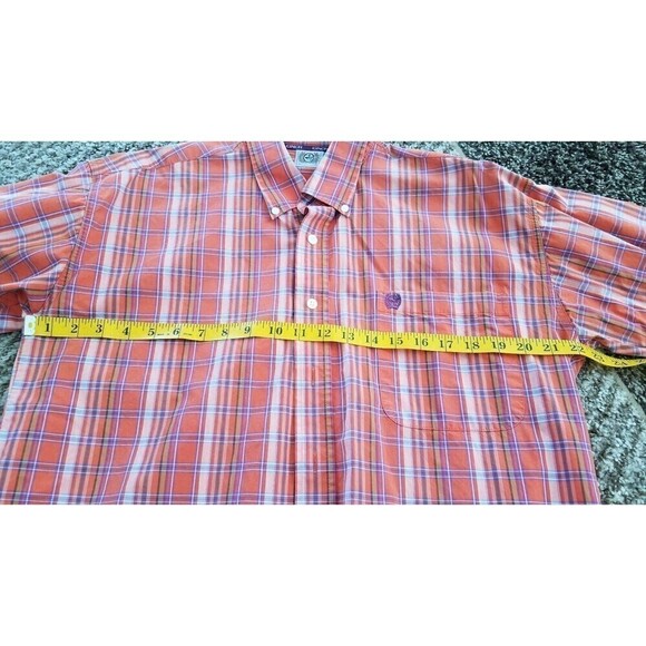 Cinch Shirt Mens Large Button Front Long Sleeve Plaid orange purple - Picture 5 of 7